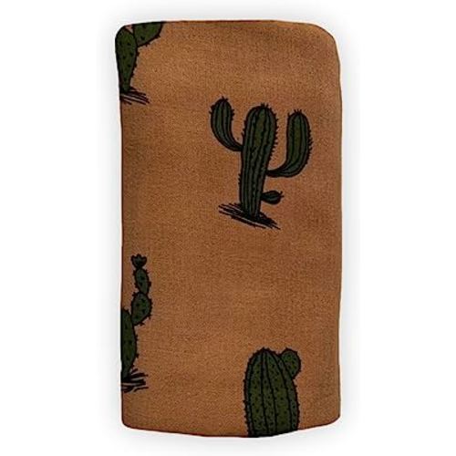 Leyl&Ari Muslin Swaddle Blanket 100% Organic Cotton Lightweight Soft Breathable Recieving Wrap for Infant & Newborn 47 in (Cactus, 47X47)