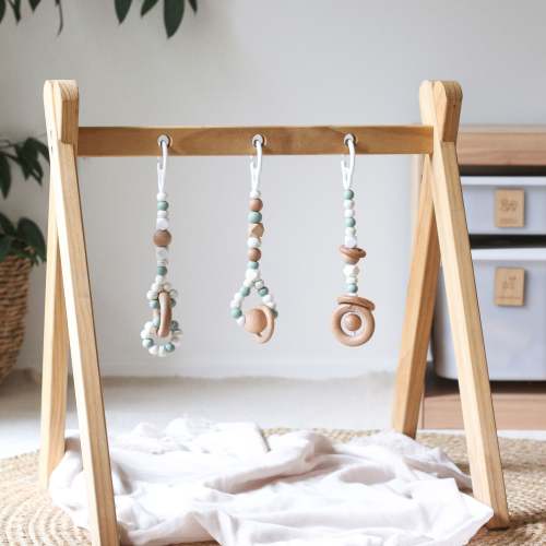 2-in-1 Baby Play Gym Toys/Pram Toy Set - Sage – Bowerbird Creations