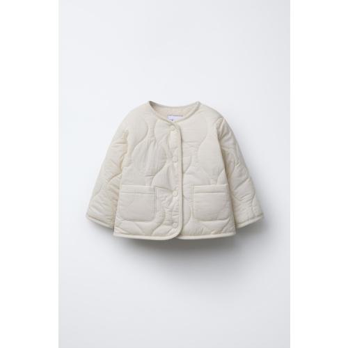 FLEECE LINED QUILTED JACKET - Ecru | ZARA United States