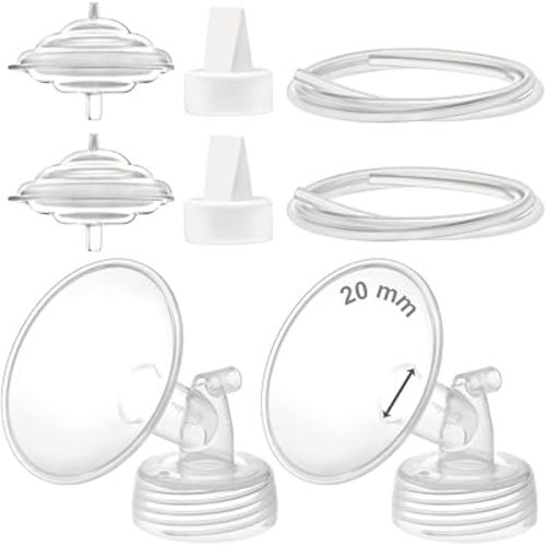 Maymom Pump Parts Compatible with Spectra S1 S2 9 Plus Electric Breastpump, Flange (20mm) Valve Tubing Backflow Protector, Not Original Spectra S1 S2 Replacement Pump Parts Accessories