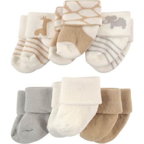 Luvable Friends Unisex Baby Newborn and Baby Socks Set - Safari - 6