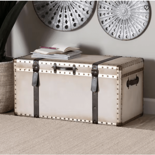 Baxton Studio Nevio Beige Storage Trunk 31.9 in. 253-14073-HD