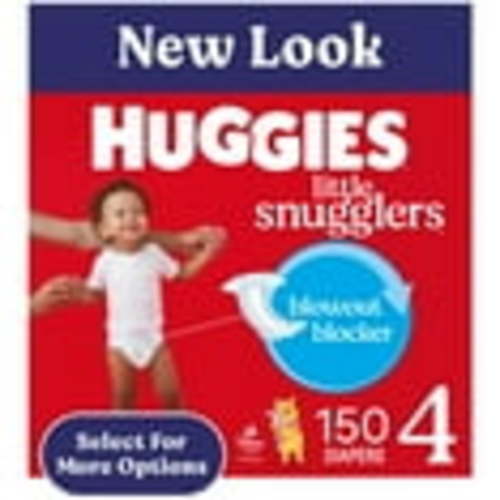 Huggies Little Snugglers Baby Diapers, Size 4 (22-37 lbs), 150 Ct (6 Packs of 25) (Select for More)