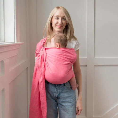 Guava Ring Sling Baby Carrier | Bright & Breezy Snuggles