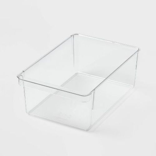 Small Wide Fridge and Pantry Organizer Bin - Brightroom™: Clear Kitchen Storage, Freezer-Safe, 10.5"x6.94"