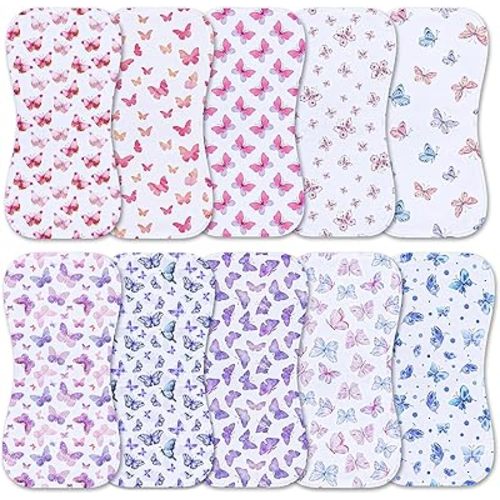 10-Pack Burp Cloths for Baby Boys and Girls - Organic Baby Burp Cloth,Baby Washcloths, Burp Rags, Large Neutral Burp Clothes for Newborn