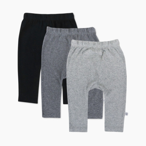 Honest Baby Clothing 3-Pack Organic Cotton Cuff-less Harem Pants - Gray Ombre, 0-3 M