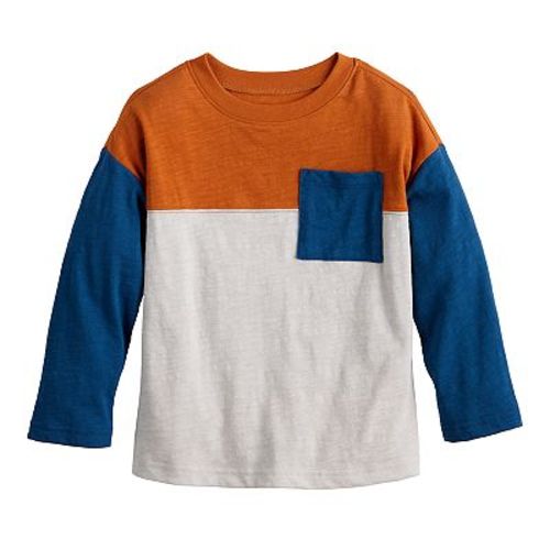 Toddler Boy Jumping Beans® Long Sleeve Colorblock Pocket T-Shirt