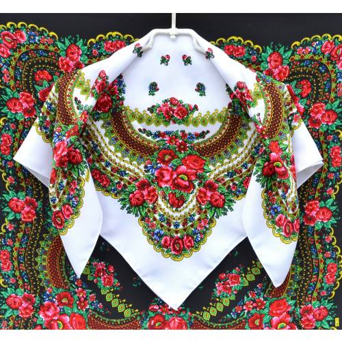 Romanian scarves 29"-29 Ukrainian scarf Polish floral scarf