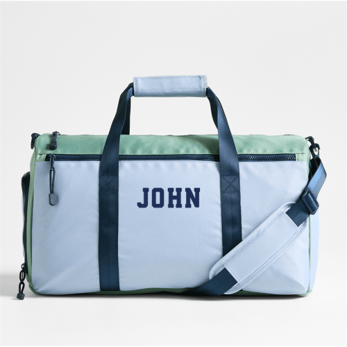 Personalized Dreamer Green and Blue Colorblock Kids Duffel Bag