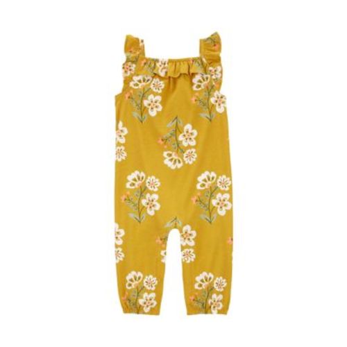 Baby Girls Floral Printed Flutter Sleeve Jumpsuit
