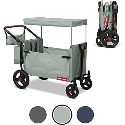 Radio Flyer Atlas Stroll N Wagon, Folding Wagon for 1+ Years - Sage