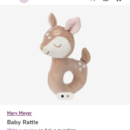 Mary Meyer Baby Rattle, Itsy Glitzy Fawn