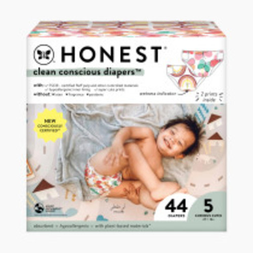 The Honest Company Clean Conscious Disposable Diapers - Wingin It + Catching Rainbows, Size 5, 44 Count
