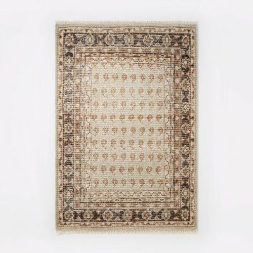 5'x7' Hand Knotted Rug Ivory - Threshold™ Designed With Studio Mcgee: Traditional Paisley, Wool & Cotton, Low Pile