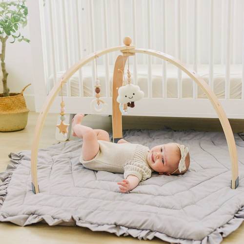 Play Gym with Hanging Toys by OkidoKids™ - Baby Play Gym - Wooden Play Gym - Newbon Wooden Toy - Baby Gym Activity Center