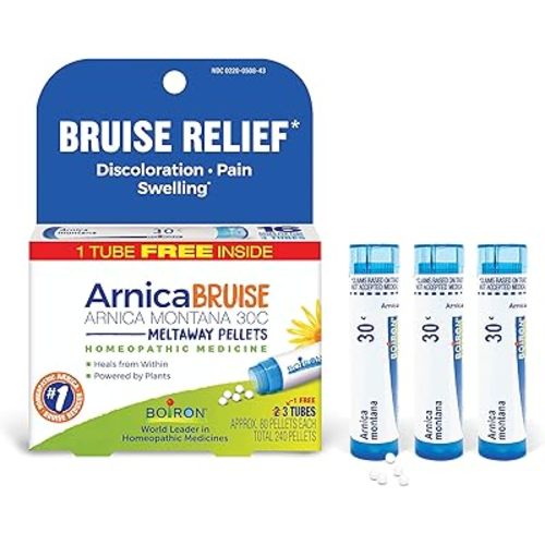 Boiron Arnica Bruise - Arnica Montana 30c for Relief of Pain, Swelling, and Discoloration from Bruises - 3 Count (240 Pellets)