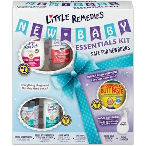 Little Remedies New Baby Essentials Kit, 6 Piece Kit for Baby's Nose and Tummy (Pack of 1)