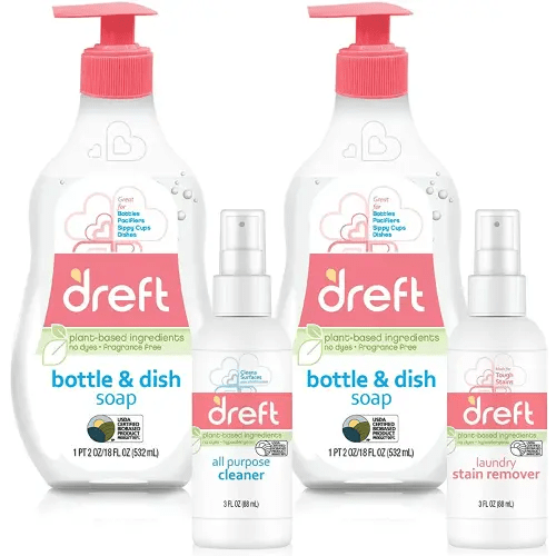 Dreft mBaby, Bottle and Dish Soap, Plus Travel Size All Purpose Spray and Laundry Stain Remover, Hypoallergenic