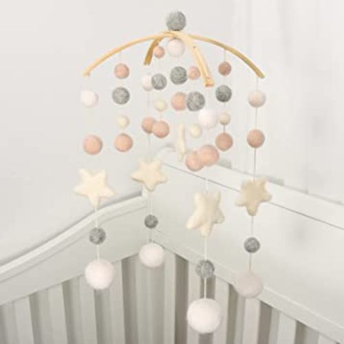 Baby Mobile for Crib - Crib Mobile for Girls, Boys - Mobile for Bassinet, Pack N Play - Boho Crib Mobile - Felt Ball Mobile - Gender Neutral Baby Mobile - Boho Nursery Decor