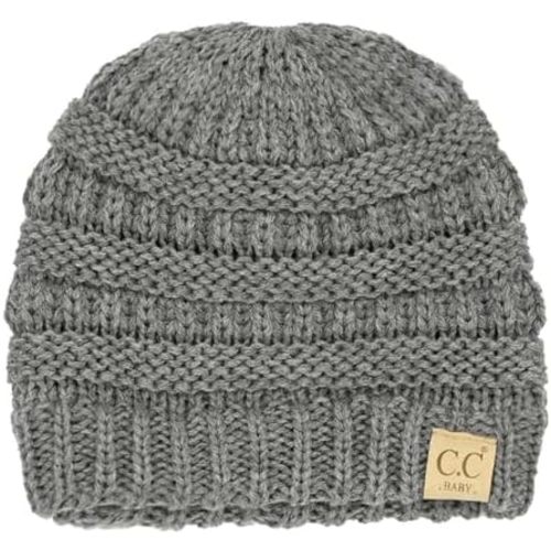 C.C Babies' Winter Knit Plain Cuff Skull Cap Beanie Hat