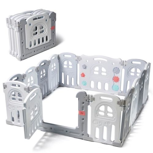 Baby Playpen Large Activity Safety Play Center - 14 Panels Baby Play Fence with Adjustable Shape and Foldable Option - Play22Usa