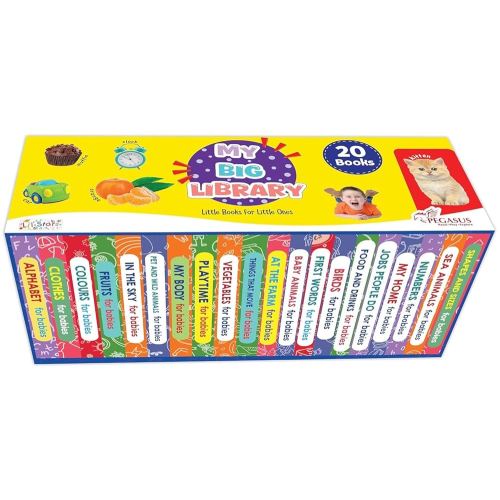 My First Learning Board Books for Babies - Boxset of 20 Board Books for Kids (Alphabet, Fruits, Birds, Vegetables, Pet & Wild Animals, Sizes, Numbers, Clothes)