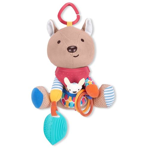 Skip Hop Bandana Buddies Baby Activity and Teething Toy with Multi-Sensory Rattle and Textures, Kangaroo