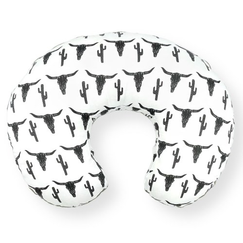 Nursing Pillow Cover- LONGHORN SKULLS- boho nursing pillow- boy nursing pillow- neutral pillow cover- boho bedding- cactus- black- rust-