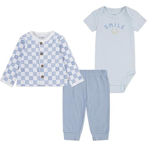 HUGGIES Baby Bodysuit, Sweater and Pants 3-piece Outfit Set