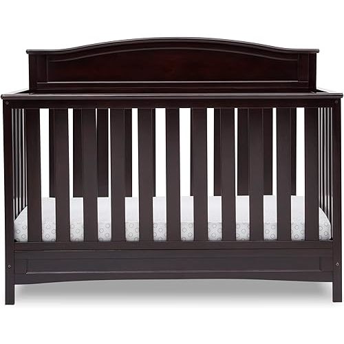 Delta Children Emery 4-in-1 Convertible Baby Crib - Greenguard Gold Certified, Dark Chocolate