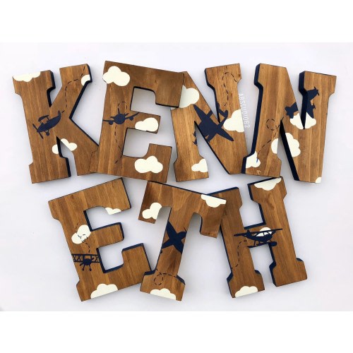 Elevate Your Nursery Decor with Vintage Airplane Wood Letters