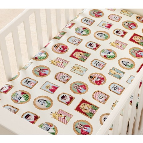 Chris Loves Julia Animal Frames Organic Crib Fitted Sheet
