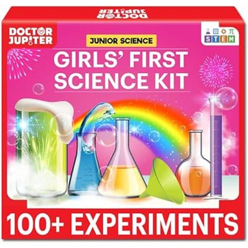 Doctor Jupiter Girls First Science Experiment Kit for Kids Ages 4-5-6-7-8| Birthday Gift Ideas for 4-8 Year Old Girls| STEM Learning & Educational Toys
