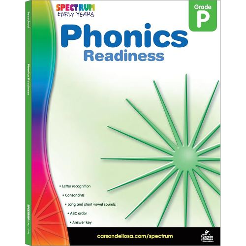 Spectrum Phonics Readiness Preschool Workbooks, Phonics for Toddlers 2-4 Years, Alphabet and Letter Recognition, Vowels, Consonants, and Sight Words Preschool Learning Activities