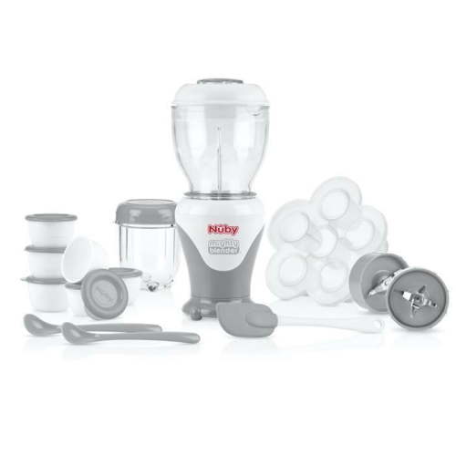Nuby Garden Fresh Mighty Blender Set with Cookbook - 22 Pieces - Gray