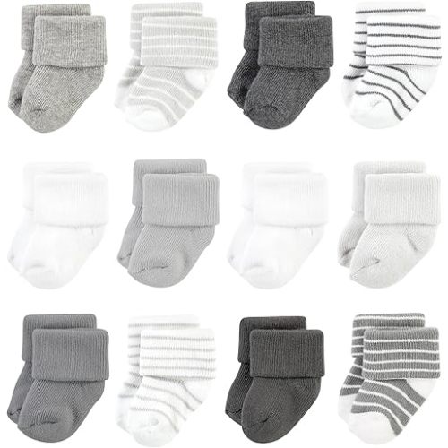 Hudson Baby Baby Girls' Cotton Rich Newborn and Terry Socks