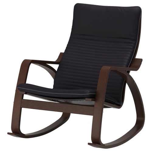POÄNG Rocking chair - brown/Knisa black