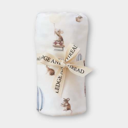 Mouse & Air Balloon Swaddle Wrap Australia | Stretch Cotton Baby Wrap – Fledge and Thread