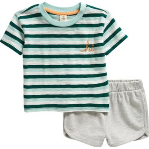 Print Cotton T-Shirt & Shorts Set, 3M