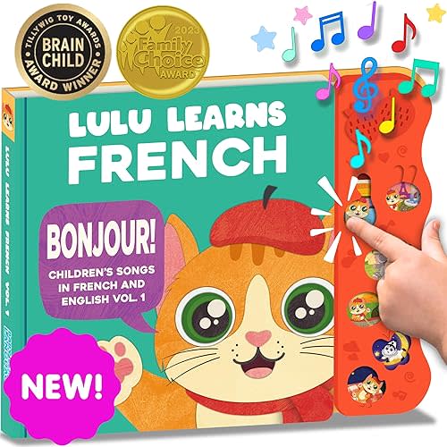 Vol. 1: Musical Baby Book in French, French Baby Toys & Bilingual Toys French, French Baby Books, French Books for Toddlers 1-3, Kids, Children, Girls, Boys & Babies