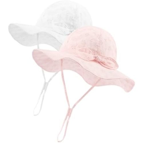 FURTALK Sun Hat for Baby Girls Toddler Summer Beach Hats with Wide Brim Cotton Sun Protection Travel Essentials