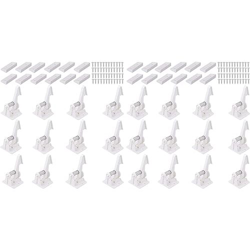 Vmaisi 24 Pack Cabinet Locks Child Safety Latches - Baby Proofing Cabinets Drawer Lock with Adhesive Easy Installation - No Drilling or Extra Screws (White)