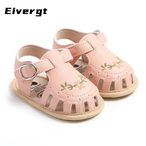 Baby Girl Sandals, PU Leather Non-slip Embroidery Flower Summer - TikTok Shop