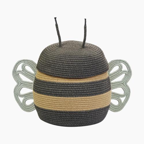 Lorena Canals Basket Mama Bee - Black, 1' X 1' 1"