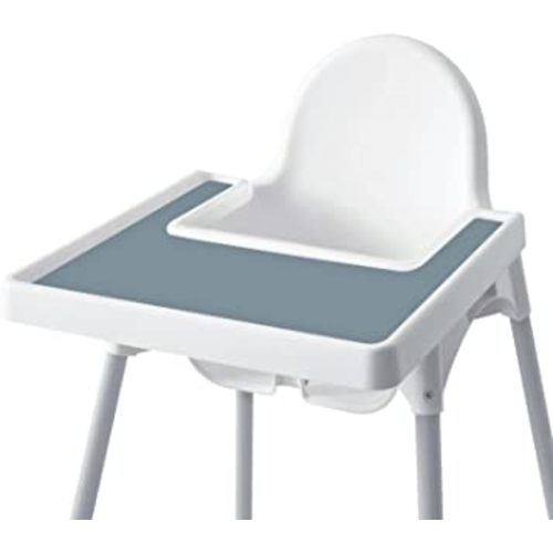 High Chair Placemat for IKEA Antilop Baby High Chair, Silicone Placemats, High Chair Tray Finger Foods Placemat for Boys and Girls, Babies, Toddlers (Ether)