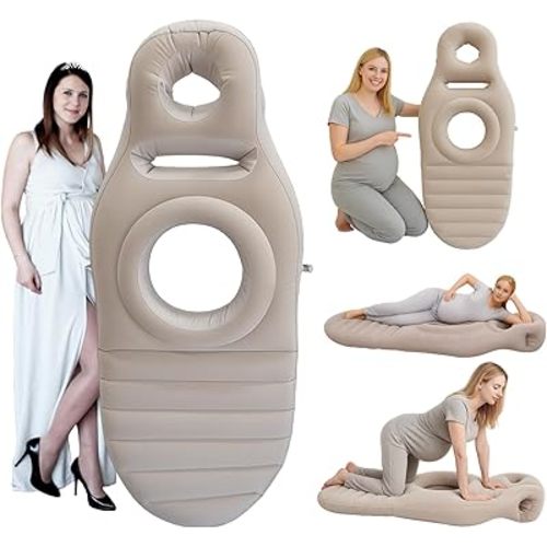 Inflatable Pregnancy Pillow, Pregnant Woman's Abdominal Hole Full Body Inflatable Bed Abdominal Mattress, Prone Pregnancy Pillow - Pregnant Woman's Swimming Pool Float