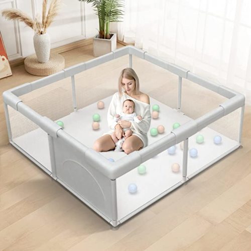 Baby Playpen Baby Playard, Playpen for Babies and Toddlers with Gate, 51x51x27 Small Baby Fence, Sturdy Safety Playpen, Indoor & Outdoor Kids Activity Center (with Anti-Slip Base) - standard model