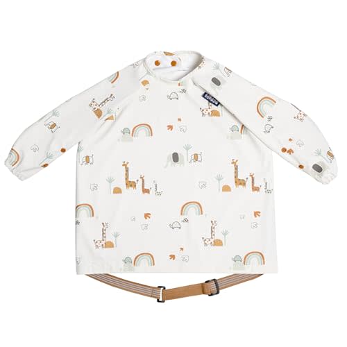 BIBaDO - Long Sleeve Baby Bibs - Babies & Toddlers 6-36 Months - Coverall Baby Led Weaning Bib - Easy Wipe, Soft & Waterproof