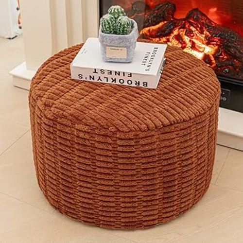 Asuprui Pouf Ottoman Round Ottoman Foot Rest Foot Stool Poufs for Living Room Bean Bag Chair Floor Pouf Storage Solution or Wedding